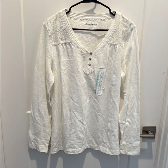 Eddie Bauer women's long-sleeve henley shirt in size XL. - Picture 1 of 11